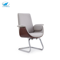 Chaise de bureau de direction en cuir noir rembourrée de luxe, chaise moderne pour patron et invité, idéale pour les salles de réunion commerciales et les bureaux à domicile