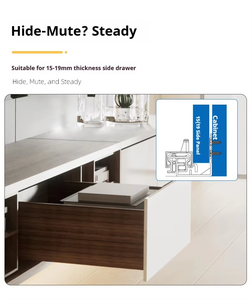 Gizli teleskopik ray tamamen yatak odaları için tezgah altı itme açık çekmece slayt için genişletilmiş daireler banyo oteller - Product Image 4