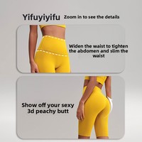 Celana Yoga Solid Five-Point NS Bare-Feel Wanita, Celana Pendek Yoga Fitness Bersepeda High-Waist Seamless Pengangkat Bokong untuk Musim Panas