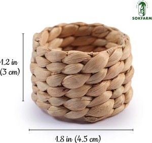 Round Woven Napkin <b>Rings</b> Water Hyacinth Easter Napkin <b>Rings</b> Napkins Holder - Product Image 2