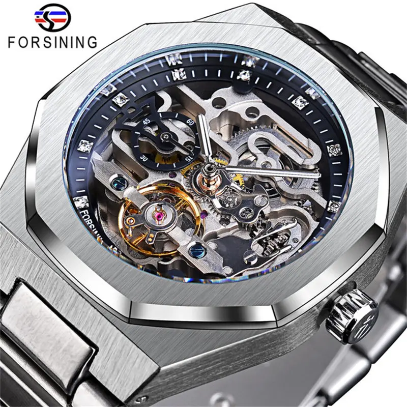 2023 relogio FORSINING factory Custom watch Stainless Steel mechanical automatic watches for Mens Watches Luxury
