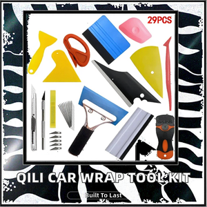 Kit Professionale Qili 19/29 Pezzi in Plastica per Applicazione Pellicole <span class=keywords><strong>Auto</strong></span>, Raschietto e Squeegee per Finestrini e Lavaggio <span class=keywords><strong>Auto</strong></span> - Product Image 2