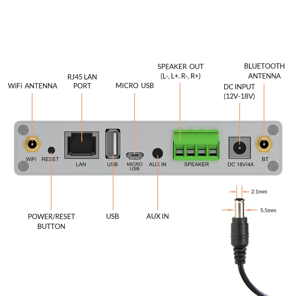 Arylic A30+ Wifi BT USB Audio Amplifier Wireless Network Hi-res Stereo Audio Transmitter for Multi-room Sound System · image 3