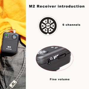 Système de monitoring intra-auriculaire <span class=keywords><strong>sans</strong></span> <span class=keywords><strong>fil</strong></span> professionnel IEM-M2 2,4 GHz pour guitaristes, bassistes et arrangeurs - Product Image 6