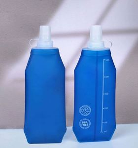 T Tersely Paquete de 2 Botellas de Agua Plegables de TPU de 500 ml para Senderismo, Correr, Ciclismo, Maratón (Gris) - Product Image 5