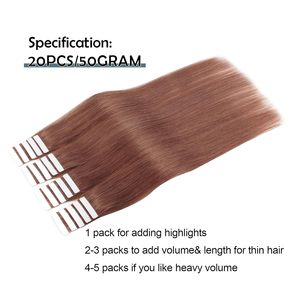 Extensions per <span class=keywords><strong>capelli</strong></span> in pellicola senza cuciture rosso rame <span class=keywords><strong>castano</strong></span> all'ingrosso, extension a nastro di alta qualità in <span class=keywords><strong>capelli</strong></span> umani per <span class=keywords><strong>capelli</strong></span> lunghi - Product Image 6
