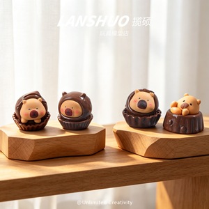Figuras de Capibara en Miniatura, Resina Plástica 3D, Set de Joyería DIY, Decoración de Escritorio, Herramientas y Suministros de Manualidades - Product Image 3