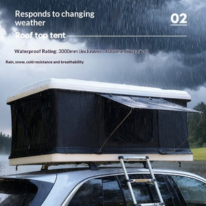 Tente de toit de voiture QT, best-seller transfrontalier, pour camping en plein air, imperméable, à coque rigide, ouverture automatique rapide, double place - Product Image 2