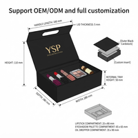 Ensemble d'emballages de luxe sur mesure pour soins de la peau, noir, avec poignée portable, fermeture magnétique, boîte rigide pliable