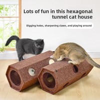 Tunnel pour chat en daim écologique, confortable et chaud toute l'année, jouet durable, protection anti-griffures pour canapé et meubles, montage facile pour la maison