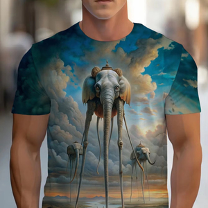 เสื้อยืดแขนสั้นแบบสลิมฟิตสำหรับผู้ชายมีความยืดหยุ่นเล็กน้อยและไม่มีความแน่นสำหรับการเดินทางทำให้ดูผอมลง - Product Image 1