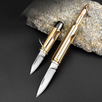 Couteau pliant Cool Bullet, lame en alliage de zinc, manche en cuivre, porte-clés, couteau de poche EDC, couteau de randonnée, affichage