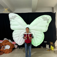 Sac à dos papillon gonflable blanc en tissu Oxford avec lumière LED pour soirée dansante - Grande Vente