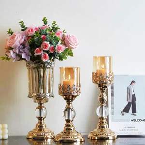 Candelabros de metal OEM para bodas, Navidad, Pascua y cumpleaños, diseño sin llama para marcas - Product Image 1