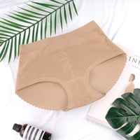 Culottes gainantes en tricot pour femmes, respirantes, avec coussinets de fessier, en nylon antibactérien, à maintien léger de la taille