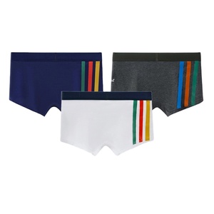 Boxer da <span class=keywords><strong>Uomo</strong></span> in <span class=keywords><strong>Cotone</strong></span> <span class=keywords><strong>100</strong></span>% Morbido e Confortevole, Stile Semplice a Vita Media con Striscia Laterale e Stampa Digitale Antibatterica - Product Image 1