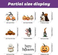 102 autocollants de fenêtre en PVC pour Halloween, 8 feuilles, fantômes et citrouilles, pour bureau, salle de classe, maison, intérieur, fournitures de fête, décoration de vitrine
