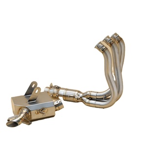 <span class=keywords><strong>Pour</strong></span> Triumph 660, échappement complet en alliage de titane bleu/or/polissage miroir, aspect d'origine - Product Image 5