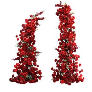 Chào mừng nền cửa cho lễ tốt nghiệp năm mới Valentine <span class=keywords><strong>Red</strong></span> Arch trang trí sân khấu đám cưới thiết lập mô phỏng hoa lụa sừng - Product Image 5