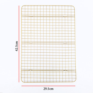 Golden Wire Mesh Cooling Rack 42.5x29.5cm Non Stick Baking Rack For Cake Bread Pastry Tools - Product Image 1