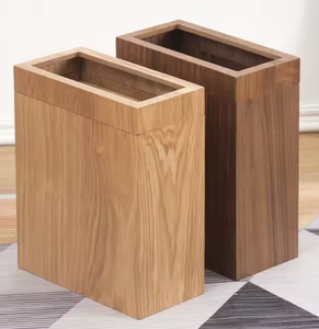 Yukmin Wooden <strong>Trash</strong> Cans for Home Office Bathroom or Kitchen in Antique Style - Product Image 1