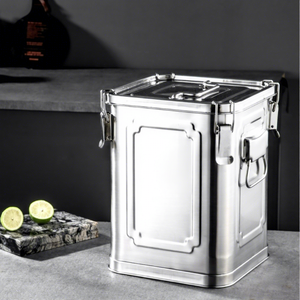 Contenitore Quadrato Sigillato in Acciaio Inox 304 <span class=keywords><strong>per</strong></span> <span class=keywords><strong>Olio</strong></span>, <span class=keywords><strong>Olio</strong></span> di Arachidi, Latte, Vino - Capacità 20-75L Stile Classico Cinese - Product Image 1