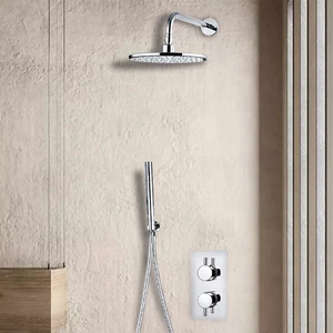 Kare ahize duş kolu 8 "pirinç kare yağmur duşu ile termostatik çift gizli vana - Product Image 4