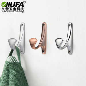 Jiufa Zinc Alloy Robe Hook Polished Stainless Steel Single Wall <b>Mount</b> Modern Design For Bathroom Door Use - Product Image 1