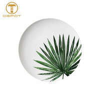 Assiettes en Porcelaine Fine Blanches à Motif Feuille Personnalisées en Gros – Ensemble de Plats de Présentation pour Plateau de Service de Fruits Secs et Événements de Mariage