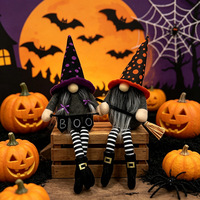 Nouvelle Arrivée 2026 Décoration d'Halloween : Figurine de Sorcière Sans Visage ou Gnome en Tissu avec Cape Noire pour Intérieur, Personnalisation Disponible