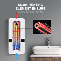 3.5-5.5kw chaudières à eau chaude en acier inoxydable SS304 nouvelle salle de bain murale dernière technologie nouveau design chauffe-eau pour la maison
