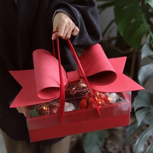 Flower <strong>Gift</strong> <strong>Box</strong> Rose Packaging Paper <strong>Box</strong> Ribbon Handle Luxury Bow Drawer PVC PET Flower <strong>Box</strong> for Valentines Day <strong>Christmas</strong> - Product Image 6