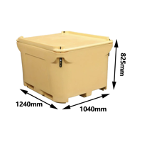 Caisse isotherme professionnelle JOIN grande jaune pour le transport et le stockage de poissons et de fruits de mer