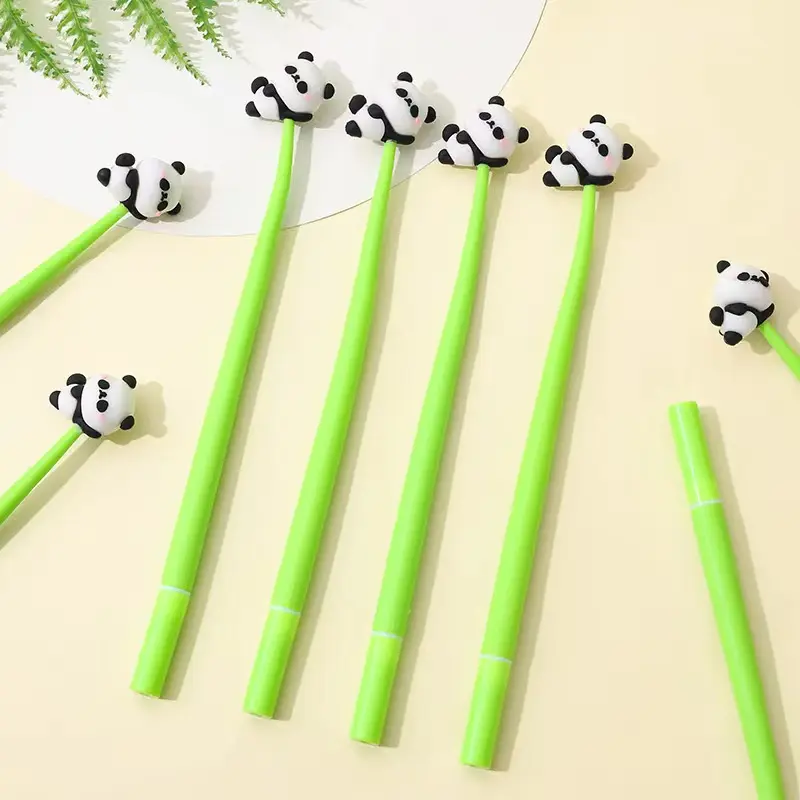 Милые животные, панда, Черная гелевая ручка 0,5 мм, канцелярские принадлежности для студентов, причудливая ручка