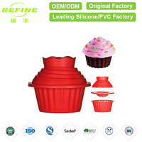 Moule à cupcakes en silicone de qualité alimentaire, sans BPA, résistant à la chaleur, en gros, 3 pièces, moule à gâteaux en forme de cône en spirale
