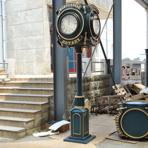 Decorazione americana retrò in ferro battuto <span class=keywords><strong>romano</strong></span> vecchio stile occidentale a colonna orologio bar occidentale ristorante occidentale arredamento della hall dell'hotel - Product Image 3