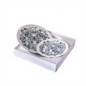 Juego de Vajilla de Porcelana con Diseño de Flores Azules de Lujo, Estilo Europeo Clásico Ecológico, para Uso Doméstico y Hoteles - Product Image 5