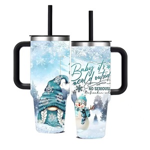 Christmas Santa Tumbler With Lid And Straw New Year Winter Holiday Gifts 40oz Double Wall Vacuum <b>Insulated</b> <b>Mug</b> - Product Image 5