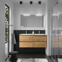 Prix abordable personnalisé en bois massif style moderne mural salle de bain vanités ensemble armoire de toilette pour hôtel usage domestique