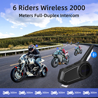 Interfono per Casco Moto EuroFone S6 PLUS V5.1 IP67 Impermeabile, Comunicazione di Gruppo fino a 6 Piloti, Condivisione Musica, Cancellazione del Rumore