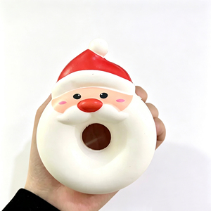 Christmas Eco Friendly Factory Soft PU Foam Mini Donut Squishy Toy for Snowman Squeeze Cartoon Anxiety Relief Slow - Product Image 5