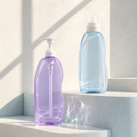Bouteille vide en plastique bleu clair de 1200 ml avec pompe à lotion, nouvelle conception personnalisable en usine pour savon liquide