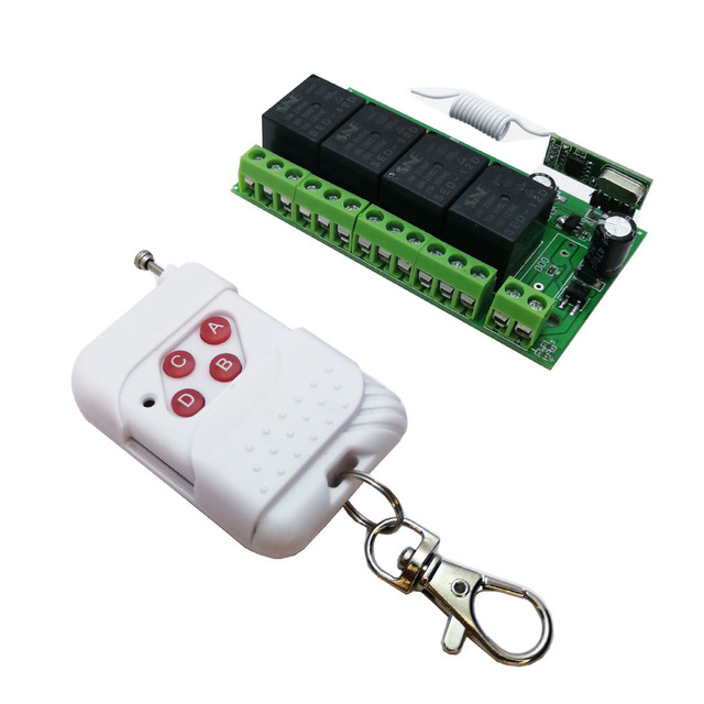 12V Learning Type Four-way Remote Control Switch Relay Module Rf Module RF Receiver