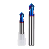 Outil de chanfreinage CNC en acier au tungstène à finition bleue 60/90/120 degrés, foret central pour percer des trous