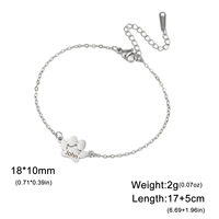 Bracelet en acier inoxydable 304 pour femmes, personnalisable avec gravure au laser, pendentif patte de chat, idéal pour l'exportation et les cadeaux.