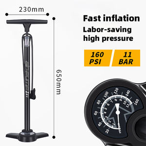 <span class=keywords><strong>Pompe</strong></span> <span class=keywords><strong>à</strong></span> tube en acier noir haute pression 160PSI hauteur 650mm <span class=keywords><strong>avec</strong></span> adaptateur de valve multi-usage pour <span class=keywords><strong>un</strong></span> gonflage rapide des pneus - Product Image 5
