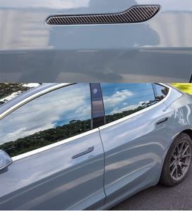 Oferta Especial: Adhesivos Decorativos de Fibra de Carbono para Manijas de Puerta, Repuestos para Tesla Model 3, Accesorios Interiores para Auto - Product Image 2