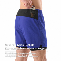 Shorts de course 2-en-1 pour hommes, séchage rapide, respirant, en maille, avec doublure intégrée, poche arrière pour téléphone, short de sport