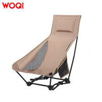 Chaise pliante de camping WOQI, mobilier d'extérieur portable, chaise de pique-nique inclinable à dossier haut, chaise de voyage Moon