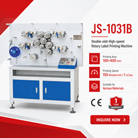 Machine d'impression d'étiquettes rotative double face à grande vitesse 4 couleurs JS-1031B pour l'impression d'étiquettes en tissu nylon taffetas